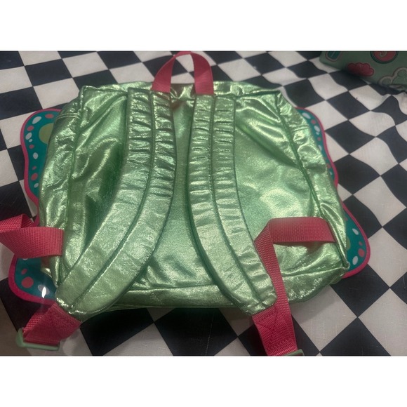 American Girl Butterfly Backpack Green Metallic Cute Kids Girls - Picture 5 of 6
